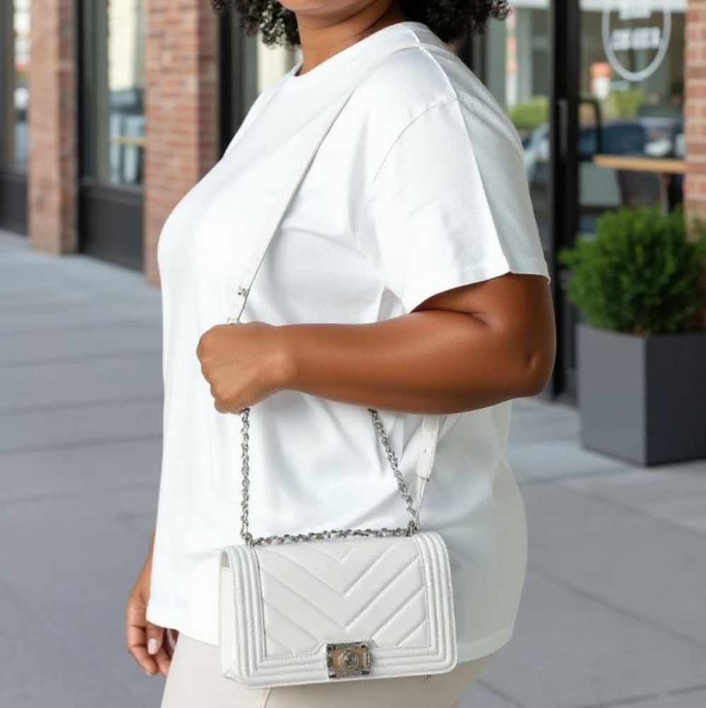 Badgley Mischka White Crossbody Bag